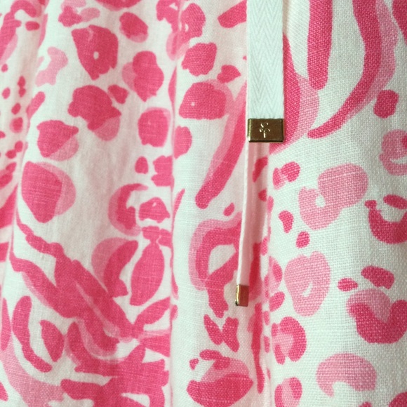 Lilly Pulitzer The Beach Pant Linen Pink White XXS - Picture 5 of 10